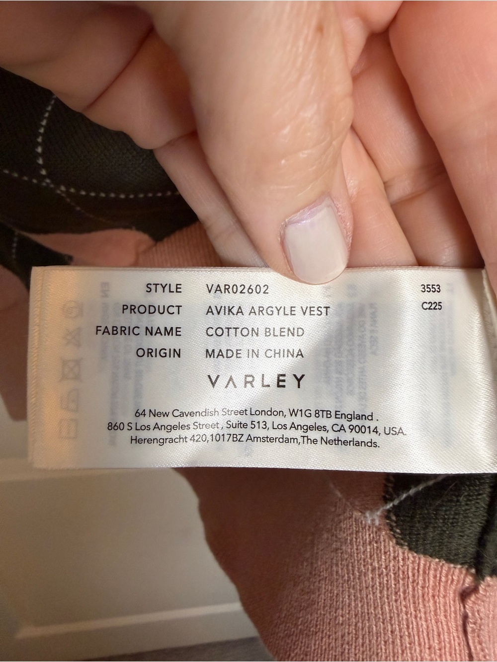 NWT Varley Avika Argyle Sweater - Picture 5 of 8